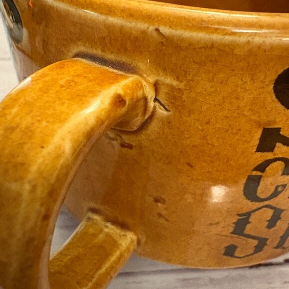 Vintage Retro 1970's Brown Stoneware Soup Crackers Japan Mug (SKU: 210MI) - Picture 4 of 9